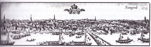 Szeged látképe, korabeli ábrázolás
